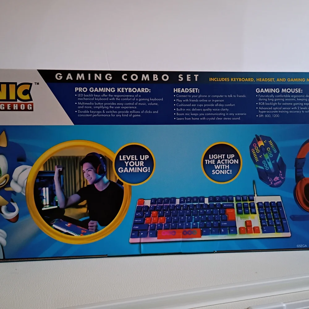 Blue and Red Gaming Keyboard with LED Lighting